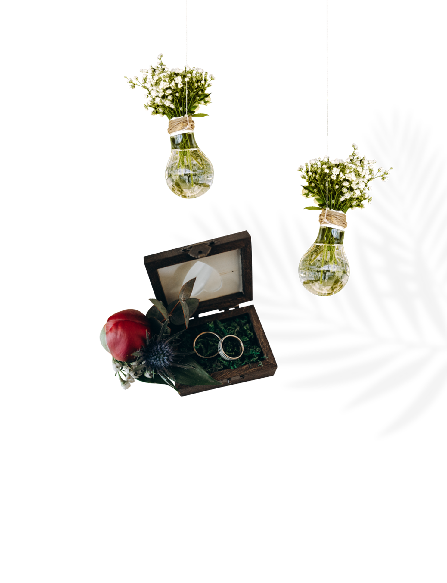 Mockup Hochzeitsblumen & Eheringe